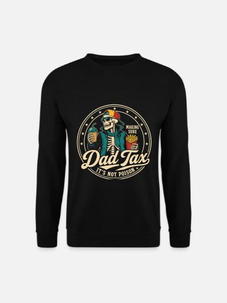 Papa-Steuer-Retro-Snack-Abzeichen - Unisex Pullover - Schwarz