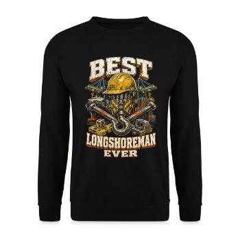 Hafenarbeiter Best Longshoreman Ever - Unisex Pullover - Schwarz - Vorne - Alina (178cm) & Michal (187cm)