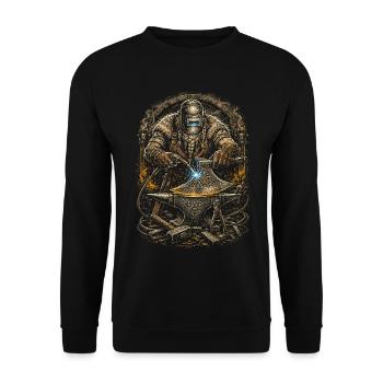 Welder Welding Specialist Viking - Unisex Sweatshirt - black - Front - Alina (178cm) & Michal (187cm)