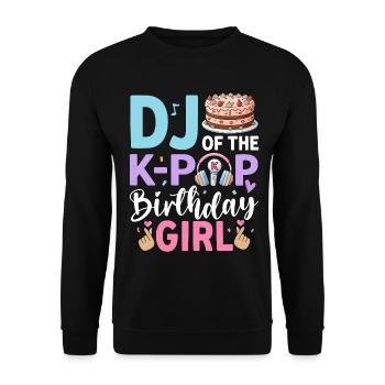 DJ Of The K-Pop Birthday Girl - Unisex Sweatshirt - black - Front - Alina (178cm) & Michal (187cm)