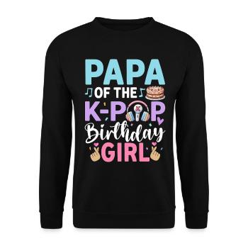 Papa of The K-Pop Birthday Girl - Unisex Sweatshirt - black - Front - Alina (178cm) & Michal (187cm)