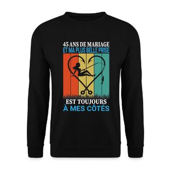Pêche Pêcheur Cadeau humour personnalisé - Sweat-shirt Unisexe - noir - Devant - Alina (178cm) & Michal (187cm)