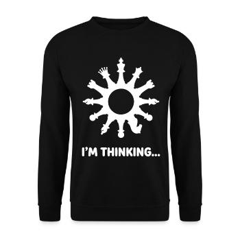 I'm Thinking Game of Chess - Unisex Sweatshirt - black - Front - Alina (178cm) & Michal (187cm)