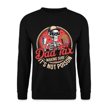 Dad Tax Skeleton Snack Tee - Unisex Sweatshirt - black - Front - Alina (178cm) & Michal (187cm)