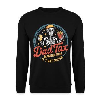 Taxe Papa : Squelette avec frites et boisson - Sweat-shirt Unisexe - noir - Devant - Alina (178cm) & Michal (187cm)