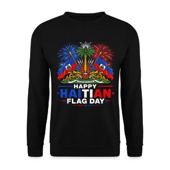 Festive Haitian Flag Festival - Unisex Sweatshirt - black - Front - Alina (178cm) & Michal (187cm)
