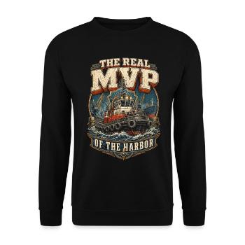 Schleppschiffe Schlepper - Unisex Pullover - Schwarz - Vorne - Alina (178cm) & Michal (187cm)