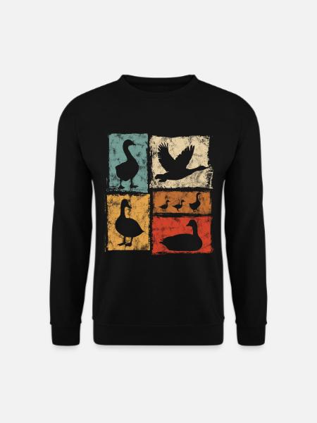Geese In Motion - Retro Farm Graphic - Unisex Sweatshirt - black
