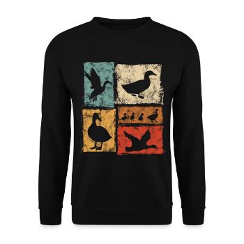 Ducks Collage - Œuvres rétro - Farm - Sweat-shirt Unisexe - noir - Devant - Alina (178cm) & Michal (187cm)