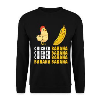Danse du poulet et banane Danse drôle du poulet - Sweat-shirt Unisexe - noir - Devant - Alina (178cm) & Michal (187cm)