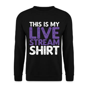 This Is My Livestream Shirt - Unisex Sweatshirt - black - Front - Alina (178cm) & Michal (187cm)