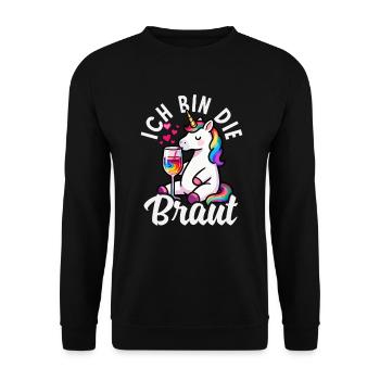I'm The Bride Bachelor Unicorn Cocktail Party - Unisex Sweatshirt - black - Front - Alina (178cm) & Michal (187cm)