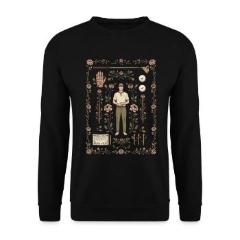 Golfeur Fleurs Roses Golfeur - Sweat-shirt Unisexe - noir - Devant - Alina (178cm) & Michal (187cm)