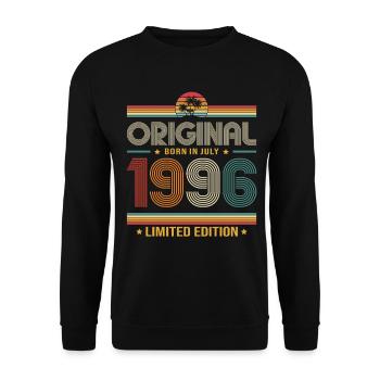 Cadeau pour le 30e anniversaire Millésime de juillet 1996 - Sweat-shirt Unisexe - noir - Devant - Alina (178cm) & Michal (187cm)