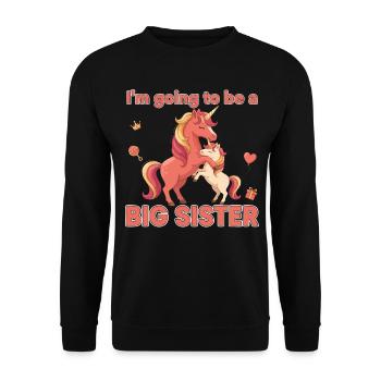Gender Reveal Im Going To Be A Big Sister Baby - Unisex Sweatshirt - black - Front - Alina (178cm) & Michal (187cm)