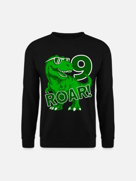 DINO 9 YEARS DINOSAUR 9TH BIRTHDAY - Unisex Sweatshirt - black