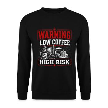 Truck Driver Long-Distance Coffee - Unisex Sweatshirt - black - Front - Alina (178cm) & Michal (187cm)