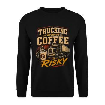 Trucks Drivers Transport Logistics - Unisex Sweatshirt - black - Front - Alina (178cm) & Michal (187cm)