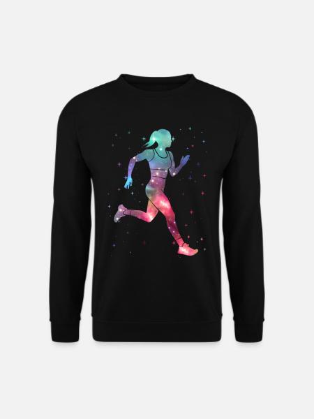 Running Jogging Space Ladies Girl Runner - Unisex Sweatshirt - black