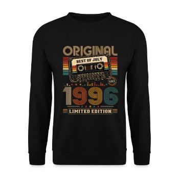 Cadeau pour le 30e anniversaire Millésime de juillet 1996 - Sweat-shirt Unisexe - noir - Devant - Alina (178cm) & Michal (187cm)