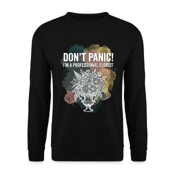 Floristin Keine Panik Blumen - Unisex Pullover - Schwarz - Vorne - Alina (178cm) & Michal (187cm)