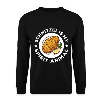 Schnitzel is my Spirit Animal - Unisex Sweatshirt - black - Front - Alina (178cm) & Michal (187cm)