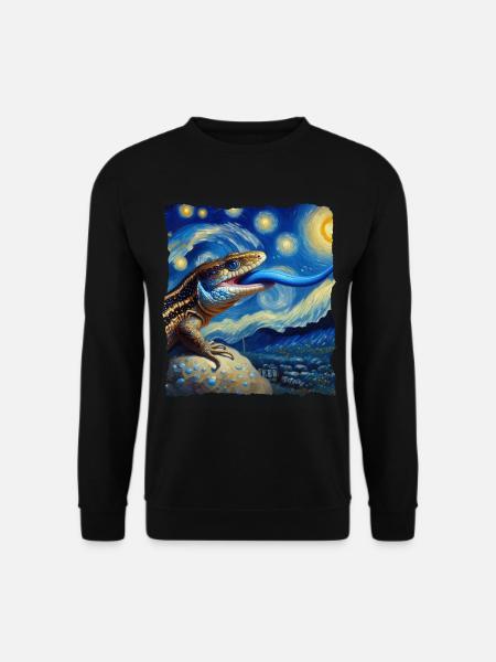 Blauzungenskink Starry Night - Unisex Pullover - Schwarz