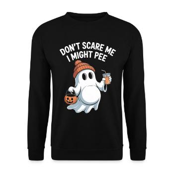 Dont Scare Me I Might Pee - Unisex Pullover - Schwarz - Vorne - Alina (178cm) & Michal (187cm)