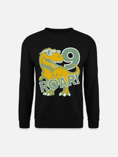 DINO 9 YEARS DINOSAUR 9TH BIRTHDAY - Unisex Sweatshirt - black