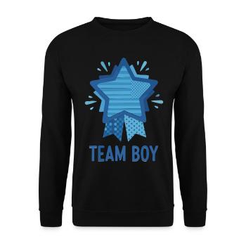 Révélation du sexe : équipe Baby Shower Boy Baby - Sweat-shirt Unisexe - noir - Devant - Alina (178cm) & Michal (187cm)