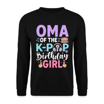 Oma of The K-Pop Birthday Girl - Unisex Sweatshirt - black - Front - Alina (178cm) & Michal (187cm)
