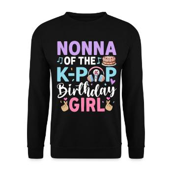 Nonna of The K-Pop Birthday Girl - Unisex Sweatshirt - black - Front - Alina (178cm) & Michal (187cm)