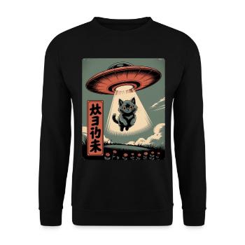 UFO Cat - Sweat-shirt Unisexe - noir - Devant - Alina (178cm) & Michal (187cm)