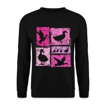 Silhouettes vintage Ducks pour femmes et filles - Sweat-shirt Unisexe - noir - Devant - Alina (178cm) & Michal (187cm)