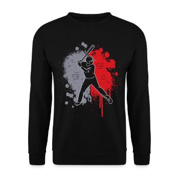 Baseball Baseball Player Baseball Splash Baseball Player - Unisex Sweatshirt - black - Front - Alina (178cm) & Michal (187cm)