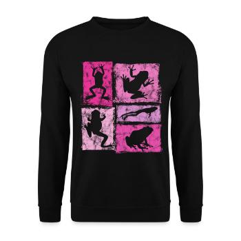 Graphique rétro de grenouille pour femmes et filles - Sweat-shirt Unisexe - noir - Devant - Alina (178cm) & Michal (187cm)