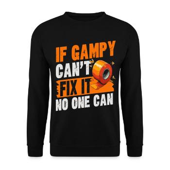 Gampy Can't Fix No One Can Funny Grandpa Humor - Unisex Sweatshirt - black - Front - Alina (178cm) & Michal (187cm)