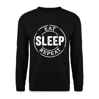 Eat sleep repeat - Unisex Sweatshirt - black - Front - Alina (178cm) & Michal (187cm)