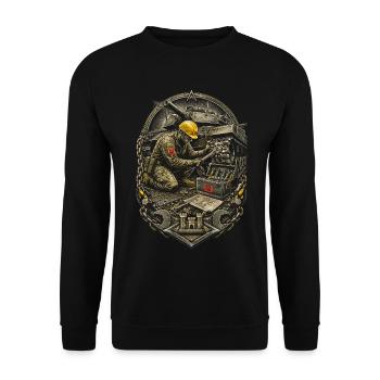 Mécanicien militaire - Sweat-shirt Unisexe - noir - Devant - Alina (178cm) & Michal (187cm)