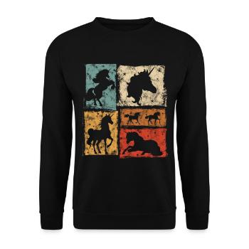 Unicorns in perspectives with stars - Unisex Sweatshirt - black - Front - Alina (178cm) & Michal (187cm)