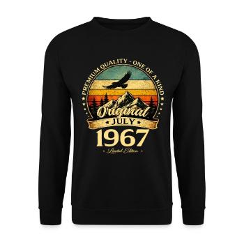 Cadeau du 59e anniversaire Millésime juillet 1967 - Sweat-shirt Unisexe - noir - Devant - Alina (178cm) & Michal (187cm)