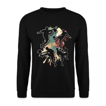 Soccer Soccer Players Playing Soccer - Unisex Sweatshirt - black - Front - Alina (178cm) & Michal (187cm)