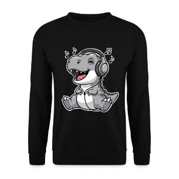 T Rex Musik Hören  - Unisex Pullover - Schwarz - Vorne - Alina (178cm) & Michal (187cm)