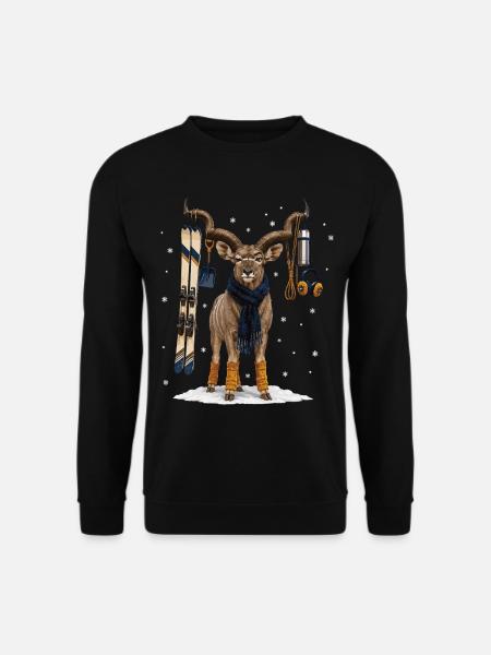 Funny kudu on winter vacation - Unisex Sweatshirt - black