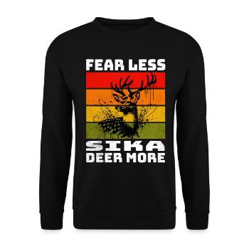 Sika Deer Sikahirsch - Unisex Sweatshirt - black - Front - Alina (178cm) & Michal (187cm)