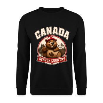 Canada Beaver Country - Unisex Sweatshirt - black - Front - Alina (178cm) & Michal (187cm)