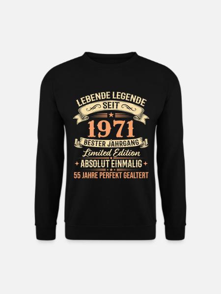 1971 Jahrgang Legende Vintage 55. Geburtstag - Unisex Pullover - Schwarz