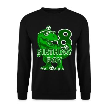 8 ANS D’ANNIVERSAIRE GARÇON FOOTBALL 8E ANNIVERSAIRE - Sweat-shirt Unisexe - noir - Devant - Alina (178cm) & Michal (187cm)