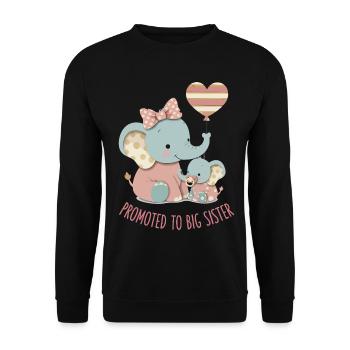 Révélation du sexe : baby shower promue à la grande sœur - Sweat-shirt Unisexe - noir - Devant - Alina (178cm) & Michal (187cm)