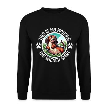 Dachshund Walk - Unisex Sweatshirt - black - Front - Alina (178cm) & Michal (187cm)